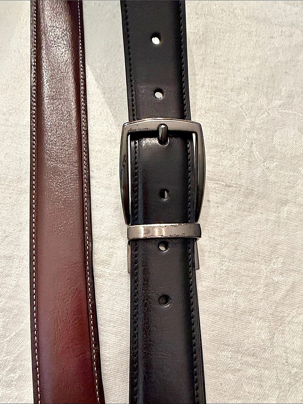 Reversible Leather Belt in Black & Brown